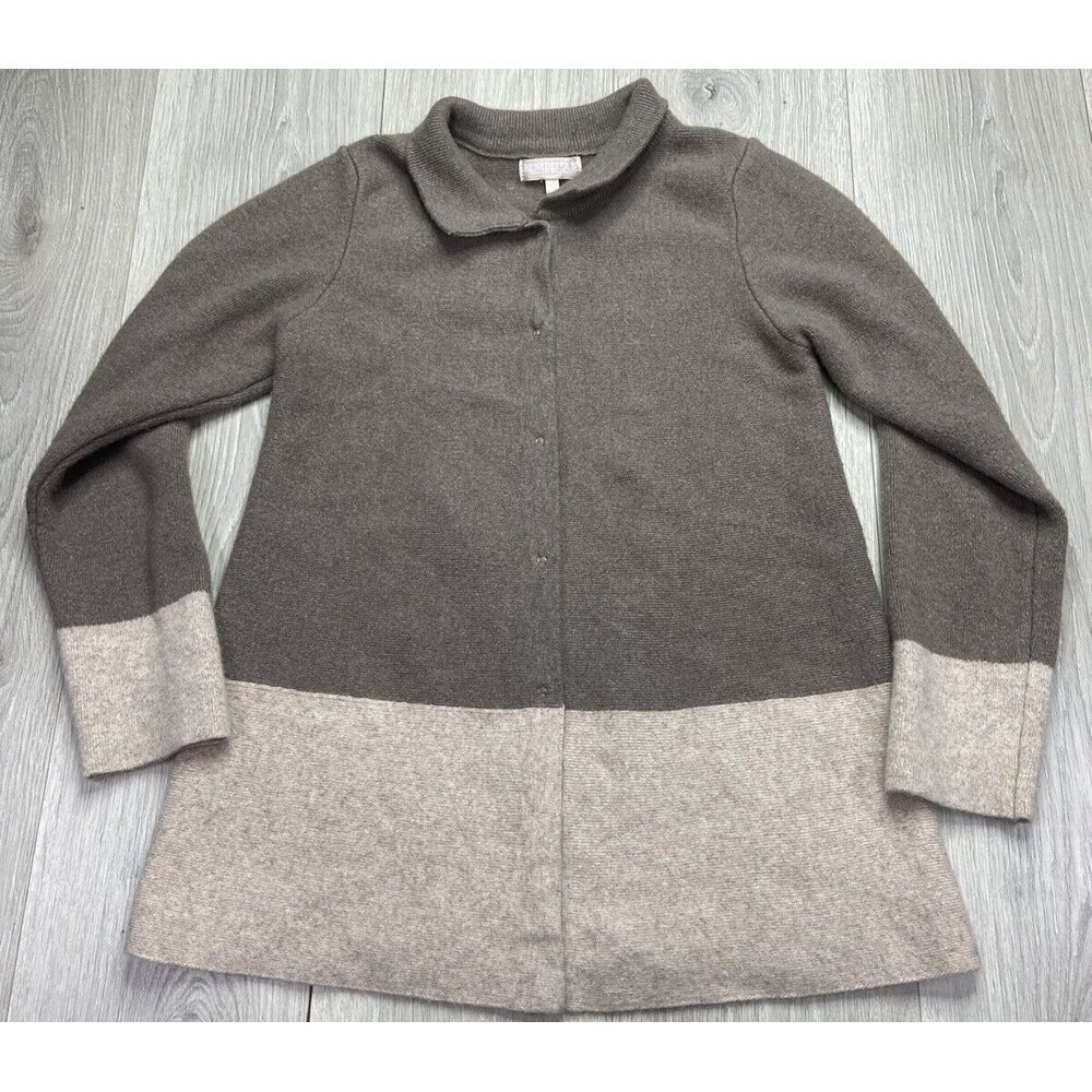 Benedetta B Sweater Womens Medium Brown Cardigan Merino Wool Cashmere Luxury‎
